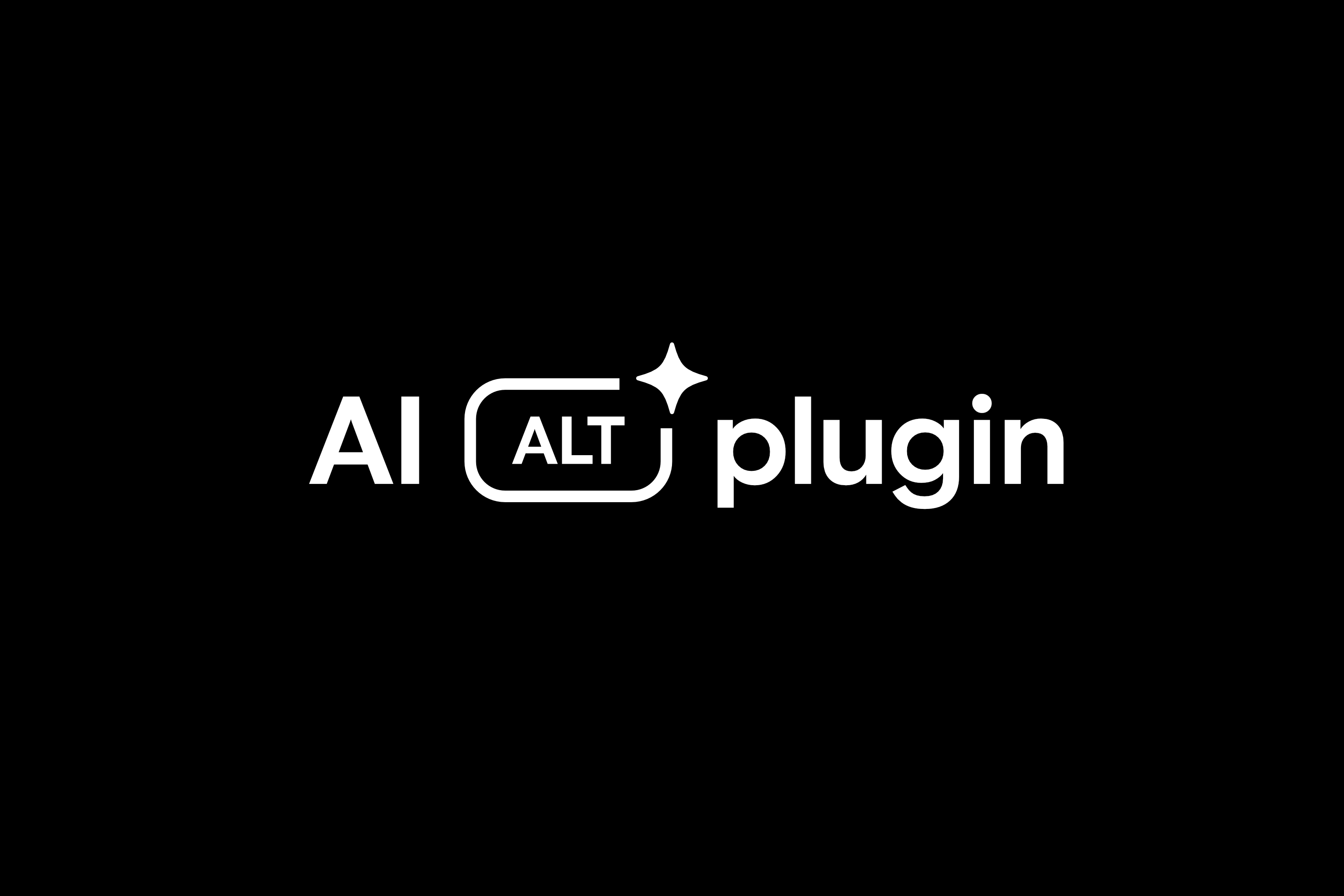 Логотип «AI ALT plugin» на черном фоне.