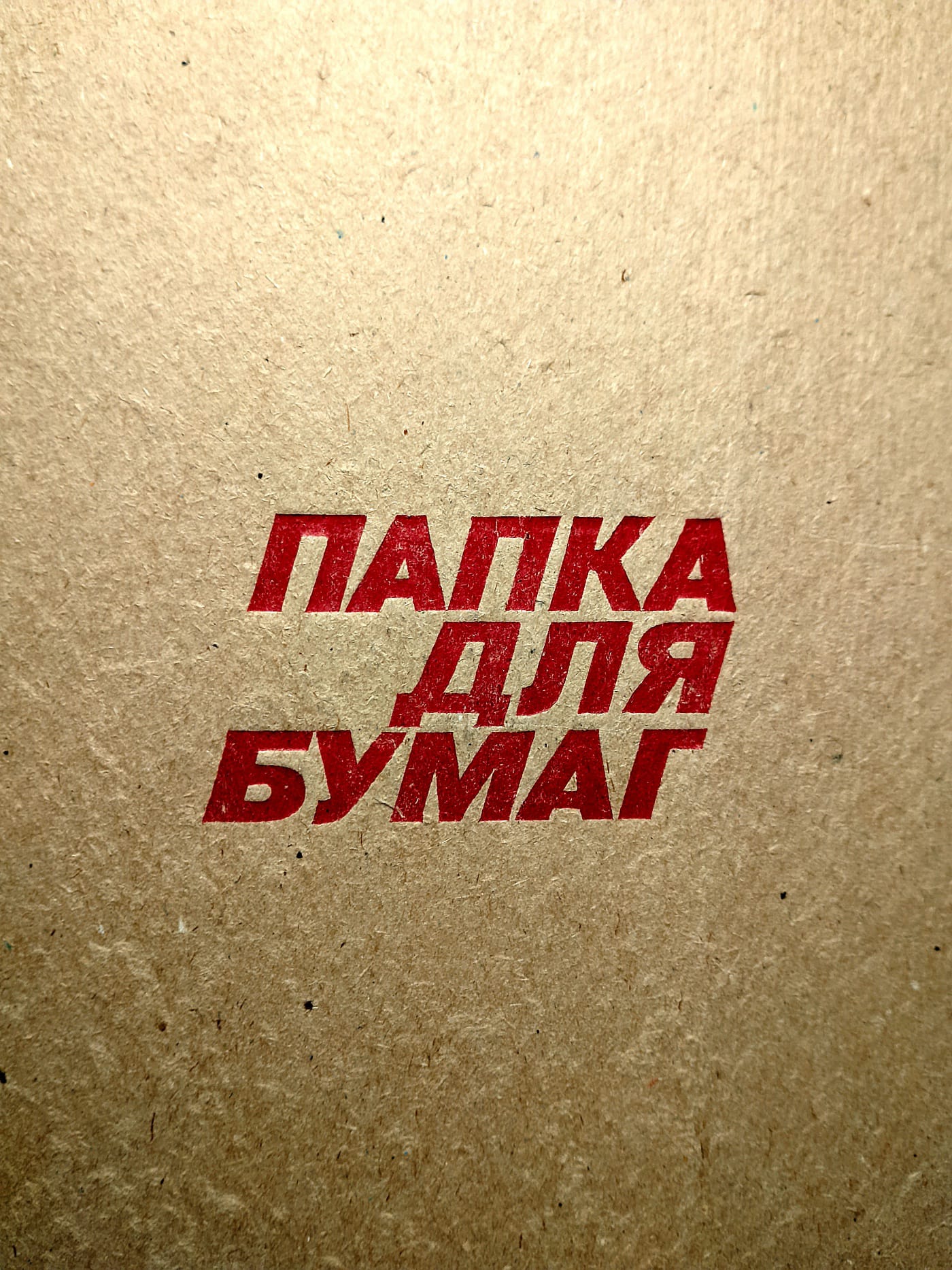 Надпись на папке «Папка для бумаг»
