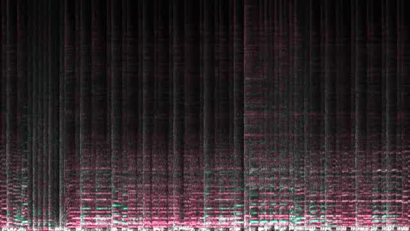 Видео со спектром звуковых частот, сгенерированное с помощью FFmpeg
