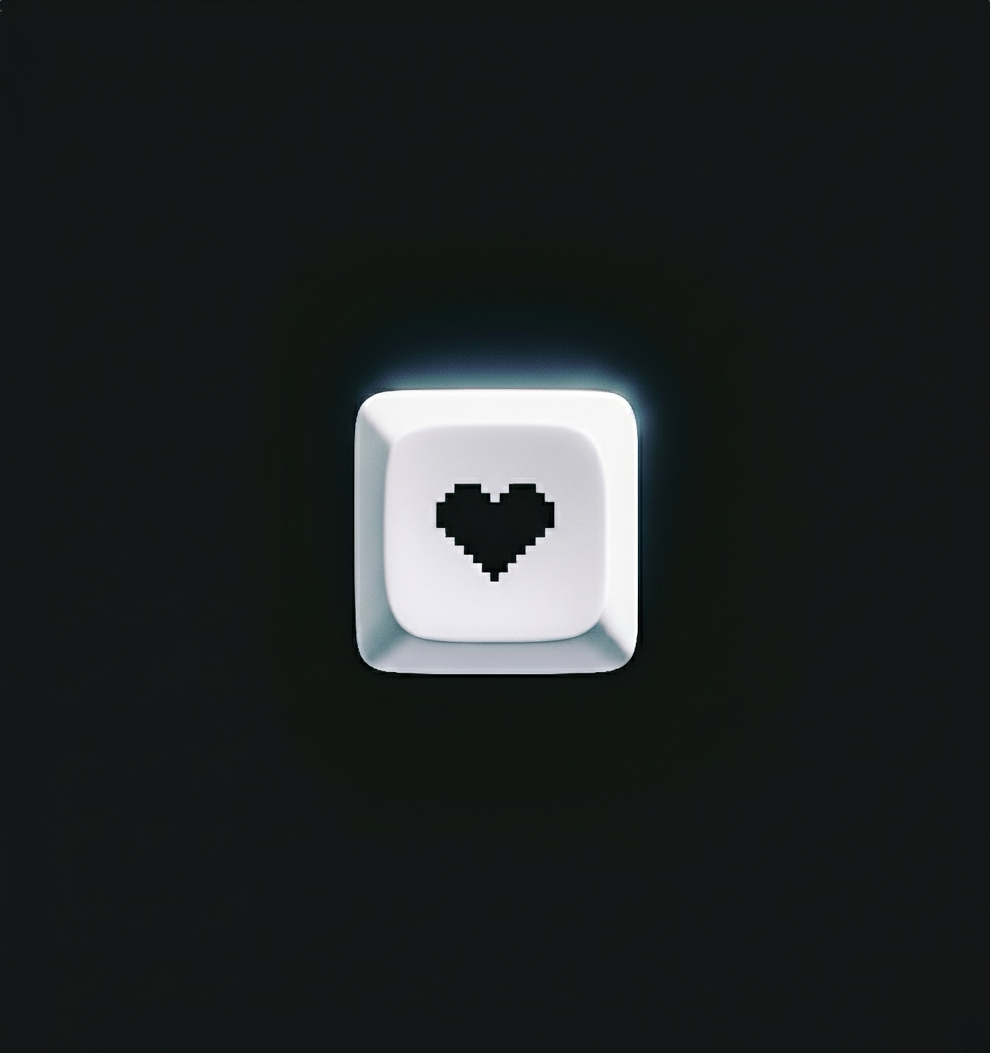 Компьютерная клавиша с иконкой пиксельного сердца