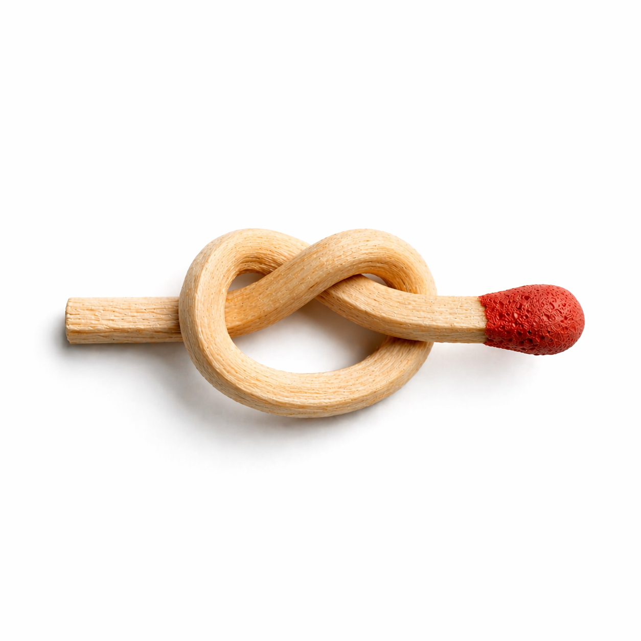 Завязанная в узел спичка с красной головкой.